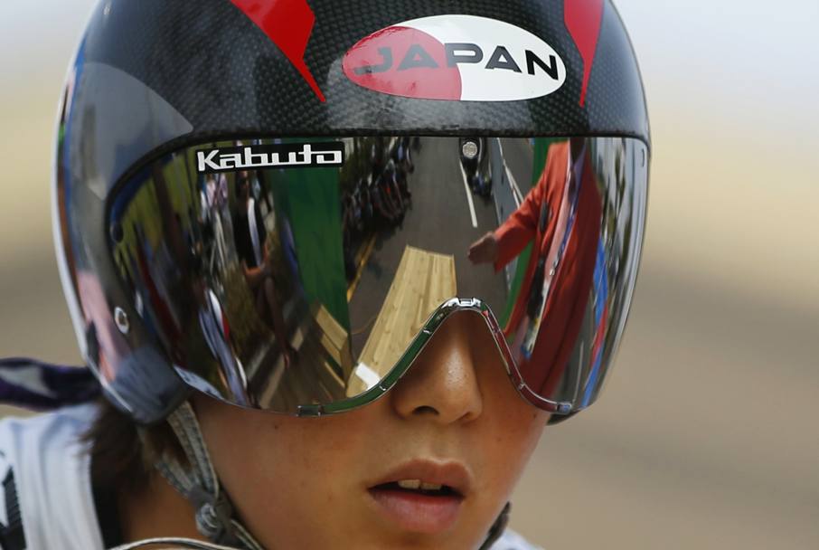 Giochi asiatici 2014: Minami Uwano impegnata nel ciclismo su pista